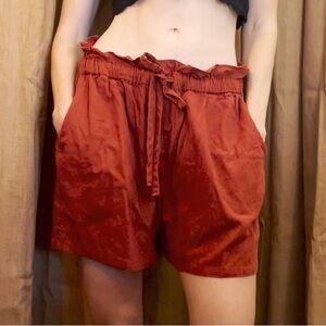 Melrose & Market burnt red drawstring cotton shorts M